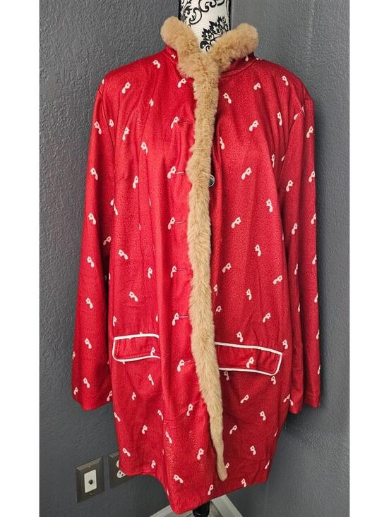 Misslook Jackets & Blazers - Women's Misslook Button Up Jacket Layered Faux Fur Rusted Brown Size 4XL Pockets